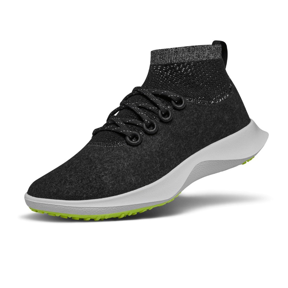 Allbirds Men's Running Shoes Black - Wool Dasher Mizzles Mid - 52481WTZX